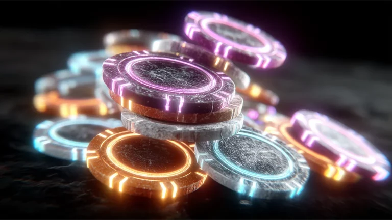 WildTornado crypto poker table with Bitcoin chips
